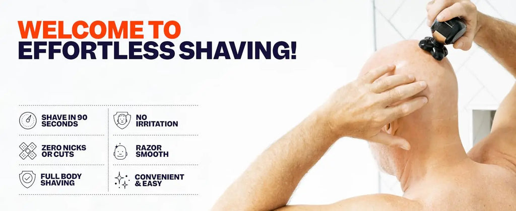 2026 New Upgrade Electric Head & Body Hair Shaver - Mens Cordless Rechargeable Wet/Dry Skull Bald Head Back