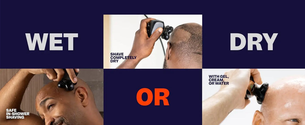 2026 New Upgrade Electric Head & Body Hair Shaver - Mens Cordless Rechargeable Wet/Dry Skull Bald Head Back