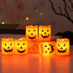 Pumpkin Lantern Candle Light Halloween Skull Ghost Face Lamp Kids Gift For Bedroom Garden Party Decoration Atmosphere Light