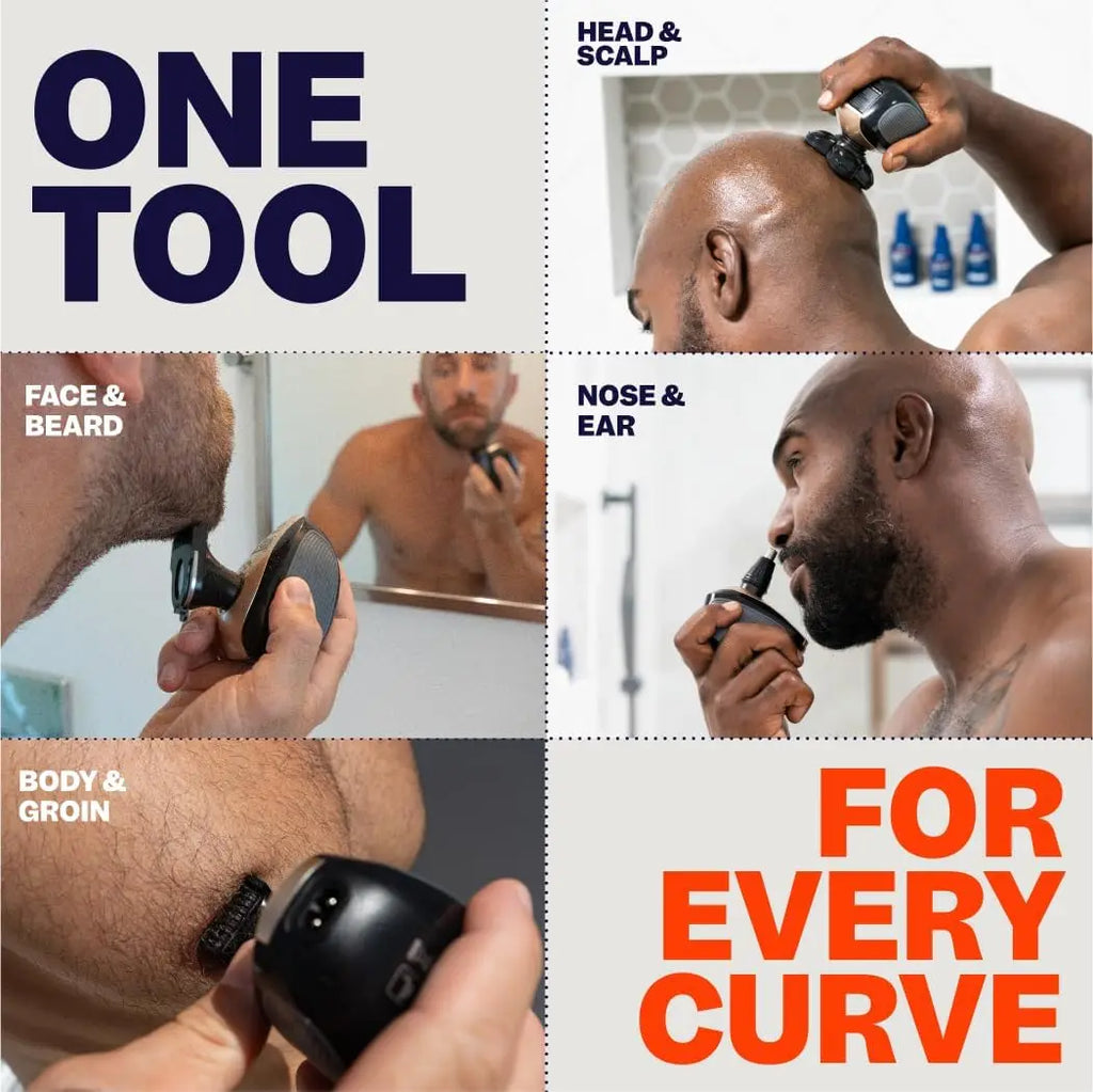 2026 New Upgrade Electric Head & Body Hair Shaver - Mens Cordless Rechargeable Wet/Dry Skull Bald Head Back