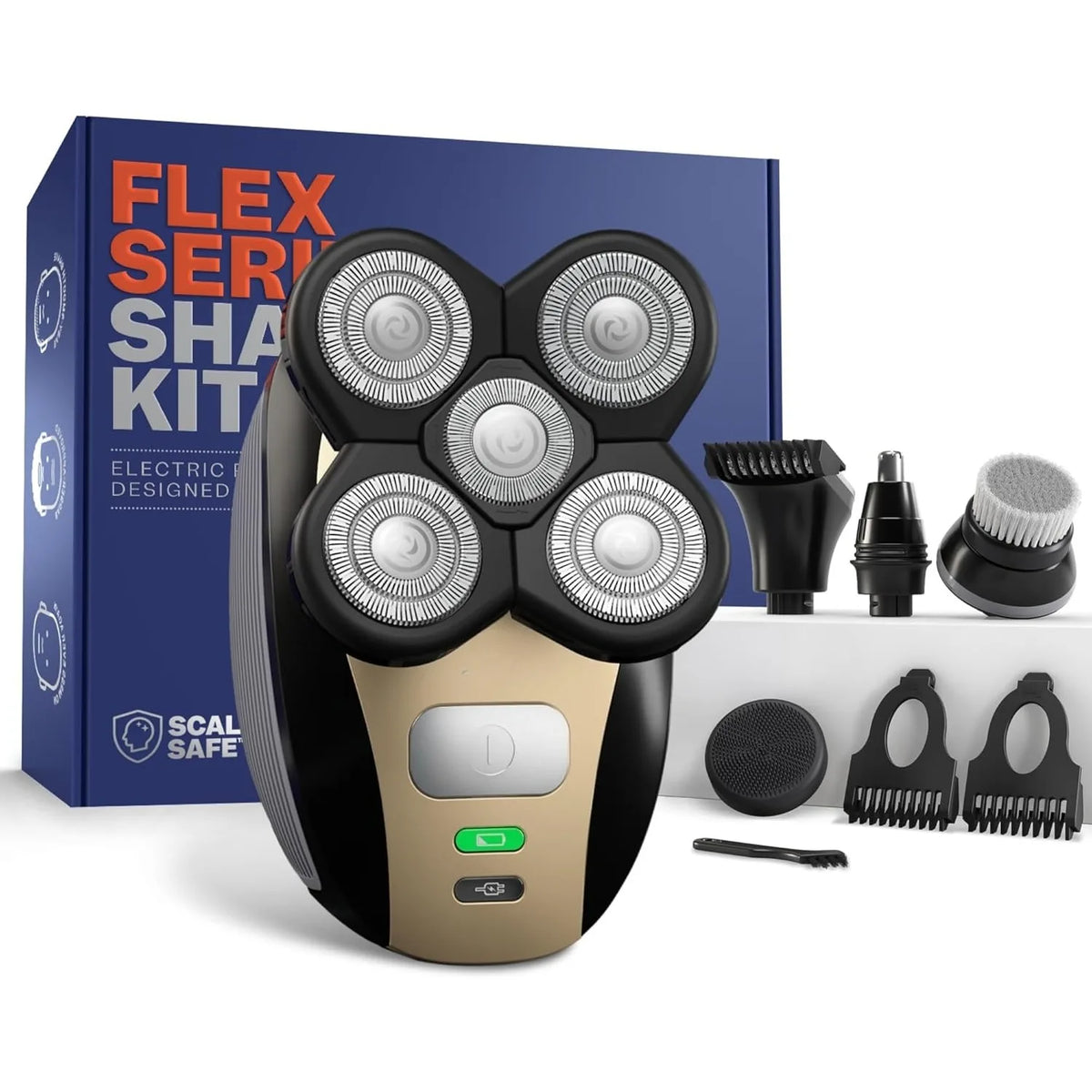 2026 New Upgrade Electric Head & Body Hair Shaver - Mens Cordless Rechargeable Wet/Dry Skull Bald Head Back